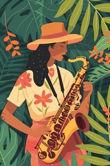 poster modern illustration festival music for a poster, card or background