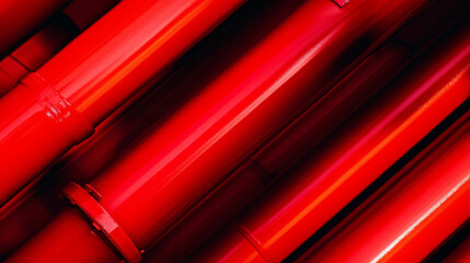 Obraz premium Vibrant abstract background of painted red pipes for creative design