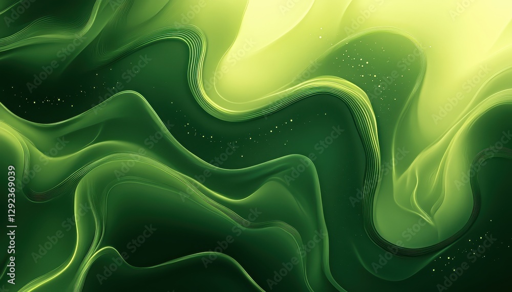 Poster abstract green fluid wave background texture