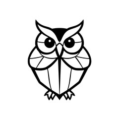 Black and white geometric owl.