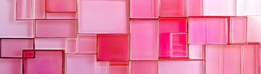 Abstract Pink Geometric Mosaic Background Texture