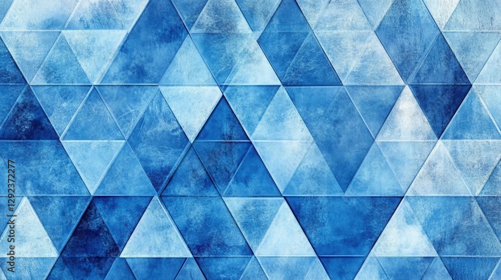 Poster abstract watercolor blue triangle pattern background