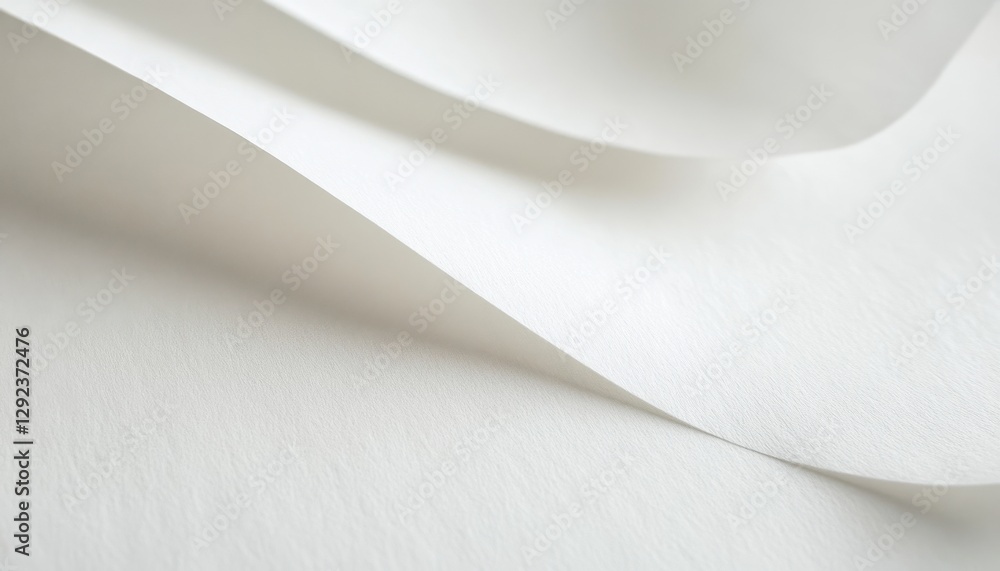 Poster abstract white paper texture with smooth curves and subtle shadows