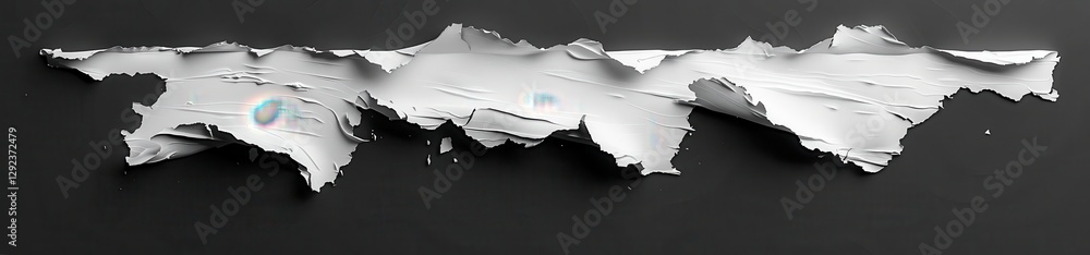 Poster abstract white landscape with textured surface and irregular shapes, digitally rendered 3d art