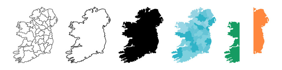 Ireland map icon. Ireland country icons collection. Vector elements