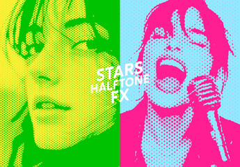 Starry Halftone Pattern – Stars Texture Overlay for Photoshop