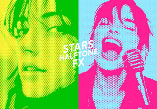 Starry Halftone Pattern &ndash; Stars Texture Overlay for Photoshop