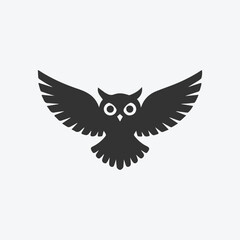Black Owl Silhouette Illustration