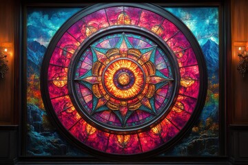 Maine State Emblem Pop Art Neon Badge Illustration