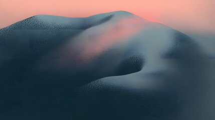 Fototapeta premium A stylized mountain landscape with smooth textures and soft colors