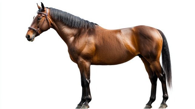 Calm bay horse pasture animal photography serene environment close-up view glossy coat