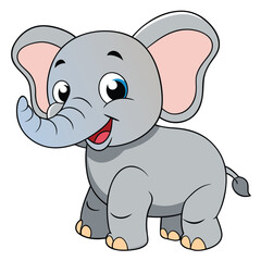 Fototapeta premium elephant-cute-cartoon.eps
