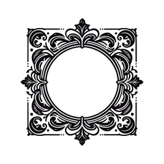 Classic antique ornament, floral oval, vector royal baroque border, and gothic vintage frame. Rococo magic, Victorian elegance, and elaborate decorating with copy space. Perfect for christening, weddi