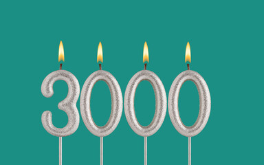 Number of followers or likes - Candle number 3000.
