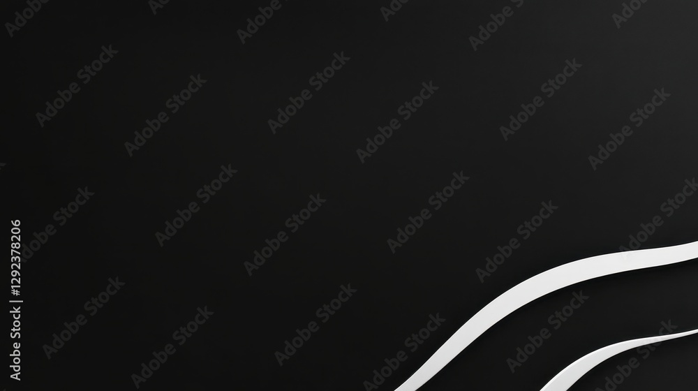 Poster abstract black and white background with smooth curves and minimalist design