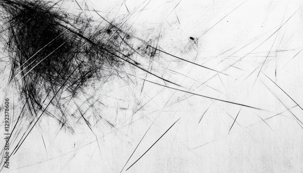 Poster abstract black and white grunge texture with scratches and noise for background