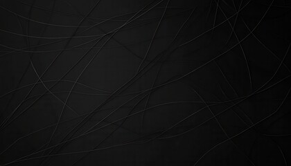 Abstract Black Background with Delicate Silver Lines and Dots