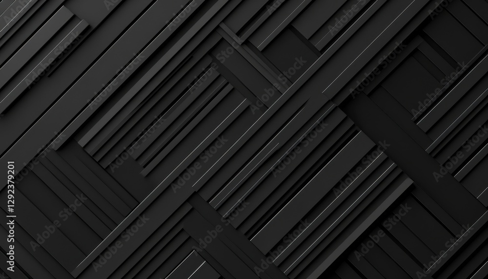 Poster Abstract Black Geometric Texture Background with Diagonal Lines and Overlapping Shapes