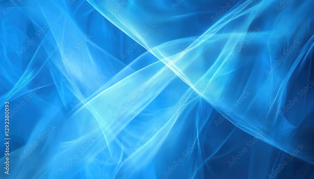 Poster Abstract Blue Fabric Texture Background. Sheer and Flowing Fabric Drapes with Soft Lighting and Smooth Surface. Elegant and Delicate Texture Ideal for Design Projects.
