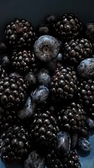 blackberry and blueberry close up