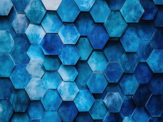 Abstract Blue Hexagon Texture Background