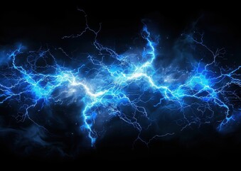 Abstract Blue Lightning Energy Background