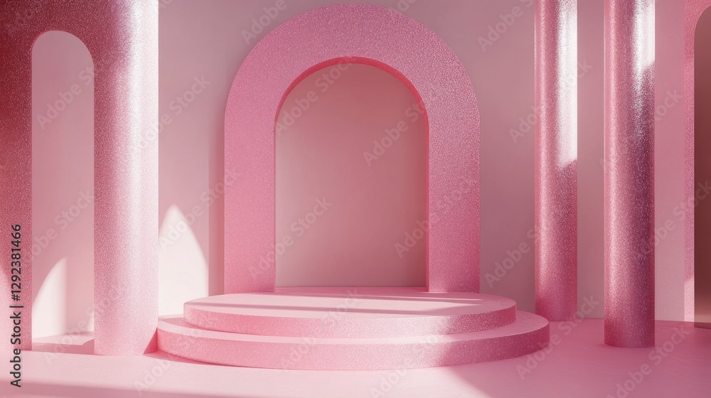 Poster create enchanting photos studio soft pink sparkling backdrop glamorous environment close-up elegant 