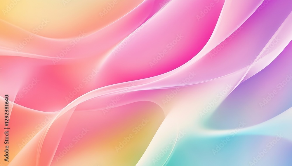 Aufkleber Abstract Colorful Wave Background Design with Pastel Gradient and Smooth Texture