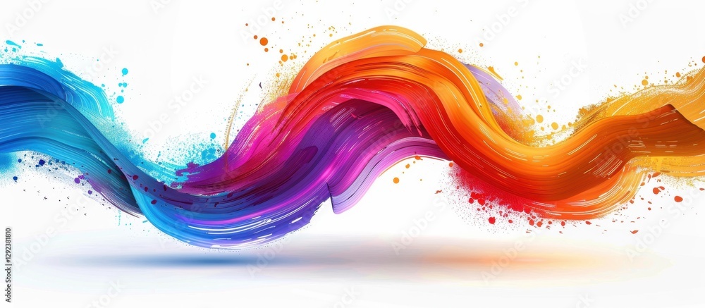 Poster Abstract Colorful Wave Design with Vibrant Hues and Dynamic Flow