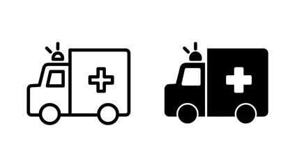 Fototapeta premium Ambulance icon vector. ambulance truck sign and symbol. ambulance car