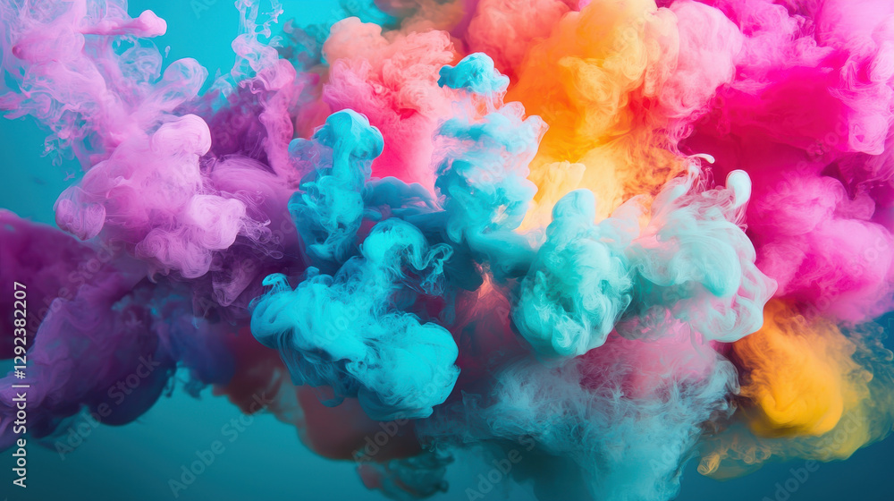 Aufkleber bright, playful blobs of color colliding in joyful chaos of hues