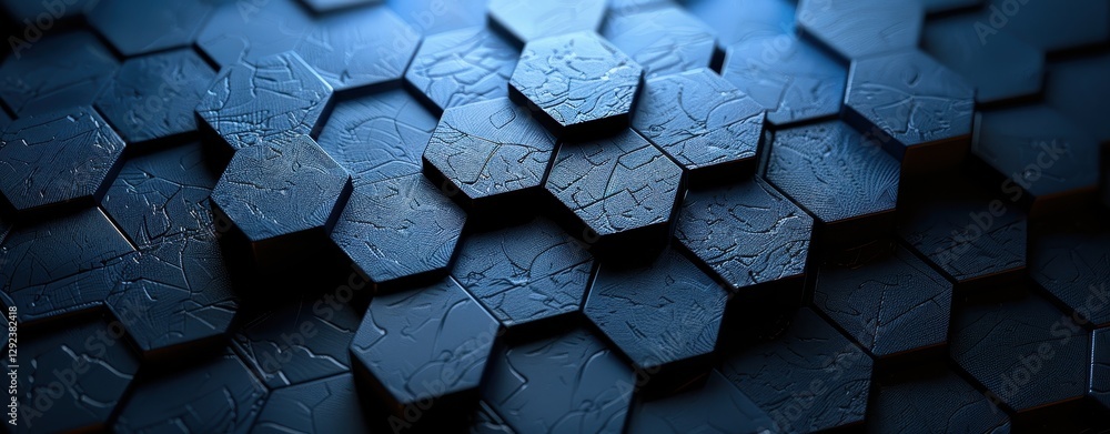 Poster abstract dark blue hexagon geometric pattern texture background