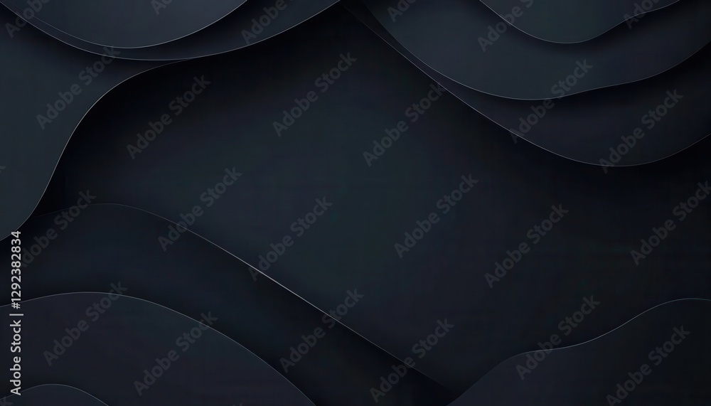 Aufkleber Abstract Dark Wave Background Texture with Layered Paper Design