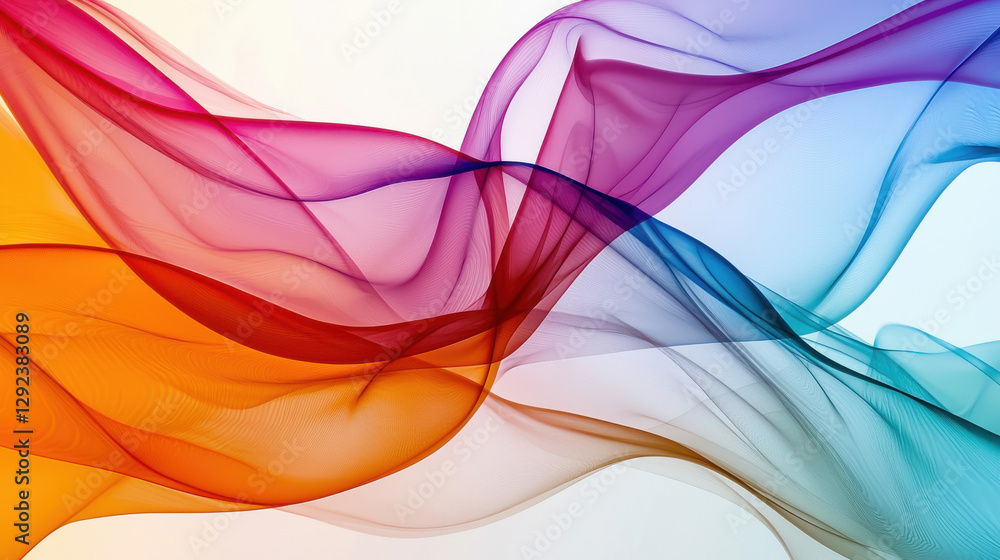 Aufkleber brightly colored abstract waves representing fluid dynamics and motion