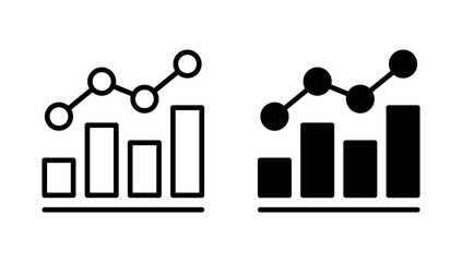 Growing graph icon vector. Chart sign and symbol. diagram icon