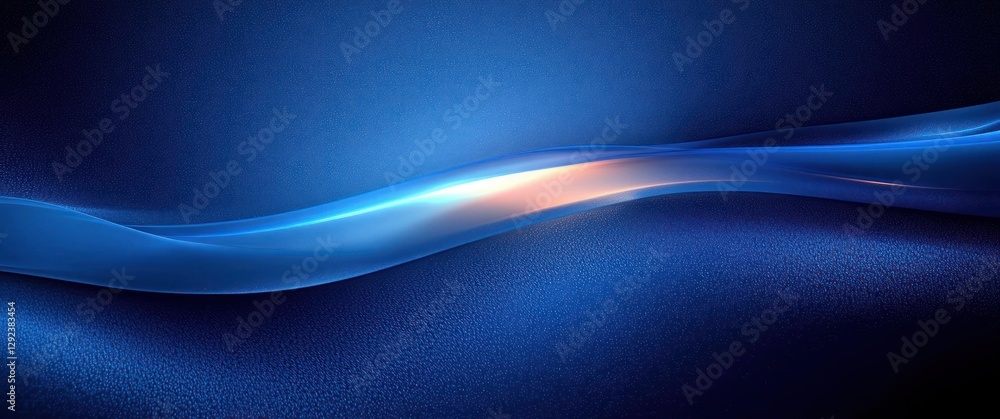 Poster futuristic abstract design blue gradient curves smooth flowing light effect minimalistic graphic wal