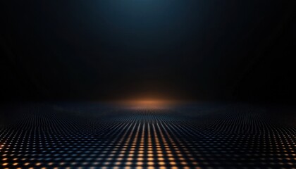 Abstract Futuristic Glowing Grid Background with Orange and Blue Lights