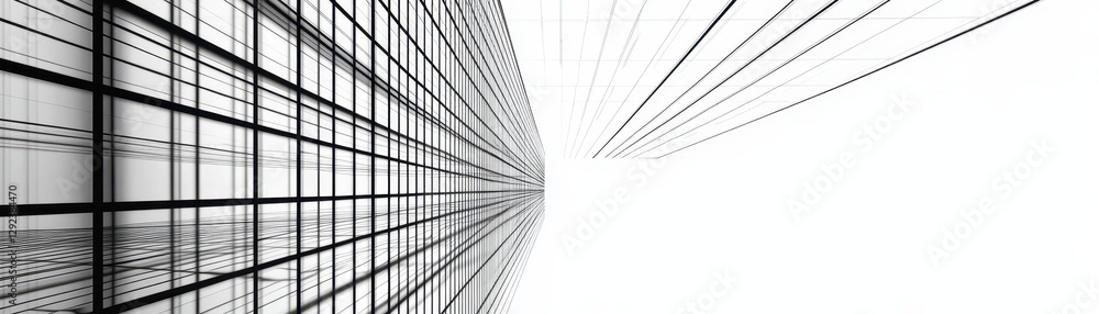 Poster abstract geometric grid pattern in black and white
