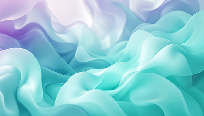 Fototapeta premium Abstract Teal and Purple Fabric Waves Background