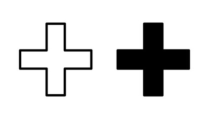 Plus icon vector. Add plus sign and symbol