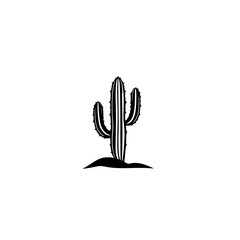 Illustration of a Cactus, Minimalist and Isolated with Green, White, and Brown Stripes on White Background