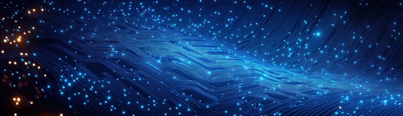 futuristic blue circuit board design glowing lines abstract technology background