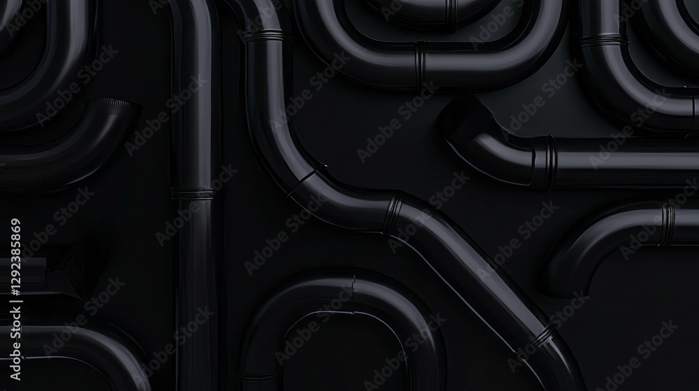 Poster abstract geometric pattern with black pipes for modern design concepts