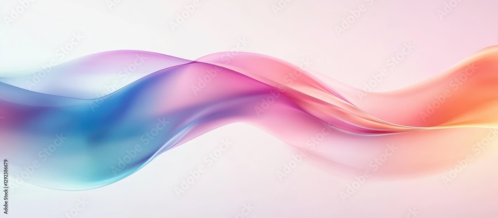 Aufkleber minimalist pastel wave light trails abstract design with gradient effect and harmonious colors
