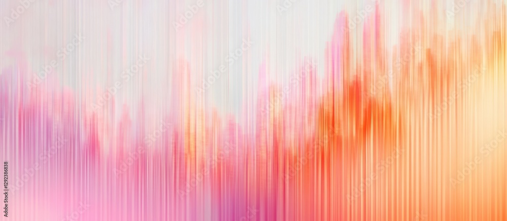 Poster abstract gradient composition with vertical lines in soft orange and pink