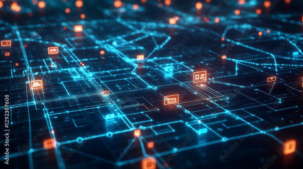 Aufkleber visualize your data network diagram with digital icons business settings infographic design online e