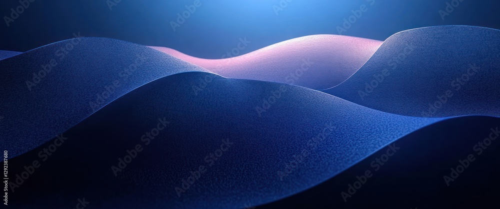 Poster futuristic abstract blue gradient background with smooth curves dynamic shapes and light effects for