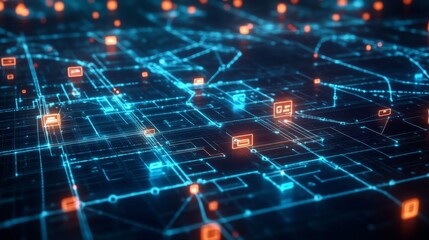 Obraz premium Visualize your data network diagram with digital icons business settings infographic design online environment digital perspective