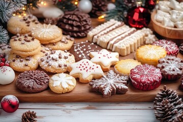 Christmas Cookies Desserts Baking Holiday Treats Rustic Table Hot Chocolate Celebration