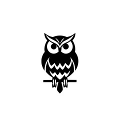 Minimalist Owl Silhouette: A Black and White Vector Illustration on a White Background.